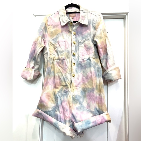 Show Me Your MuMu Jackets & Blazers - Show Me Your MuMu Multicolor Tie-Dye Jean Jacket